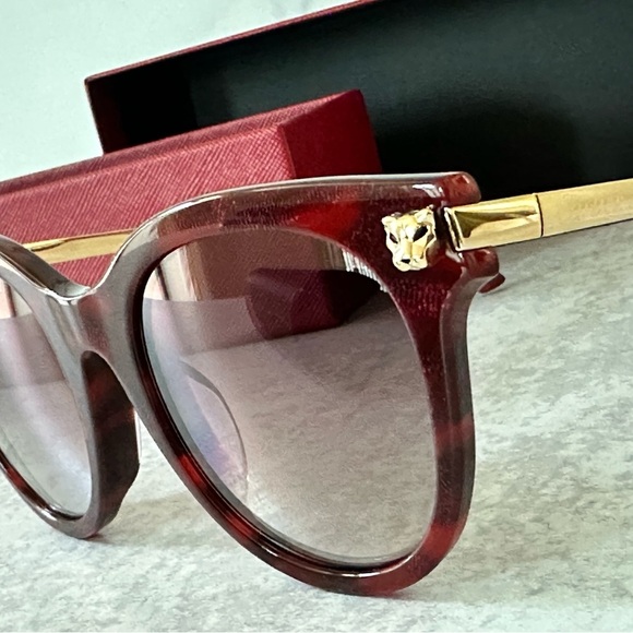 Cartier Panther Cateye Sunglasses Gradient Lenses - Picture 2 of 9